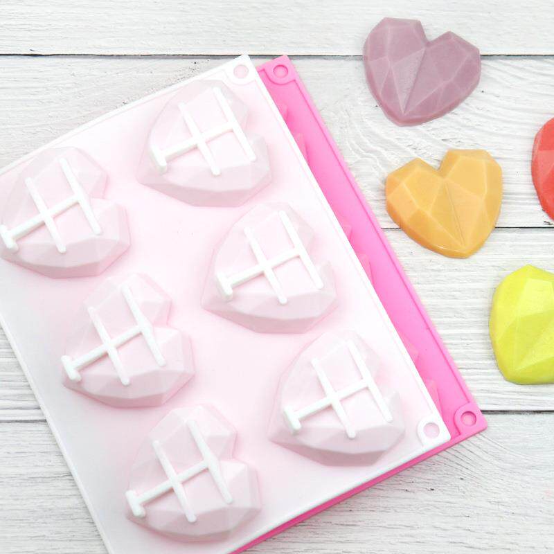 都比 硅胶蛋糕模具 6连小爱心 巧克力模 diy手工皂模 立体手工皂