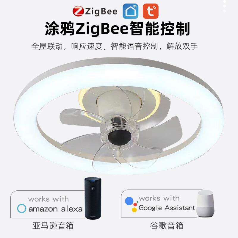 新家用客厅餐厅风扇灯全光谱护眼吸顶灯智能风扇吸顶一体灯