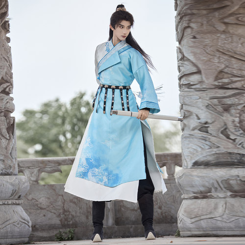 永乐原创【云诏】文武袖改良提花男女同款浅色系