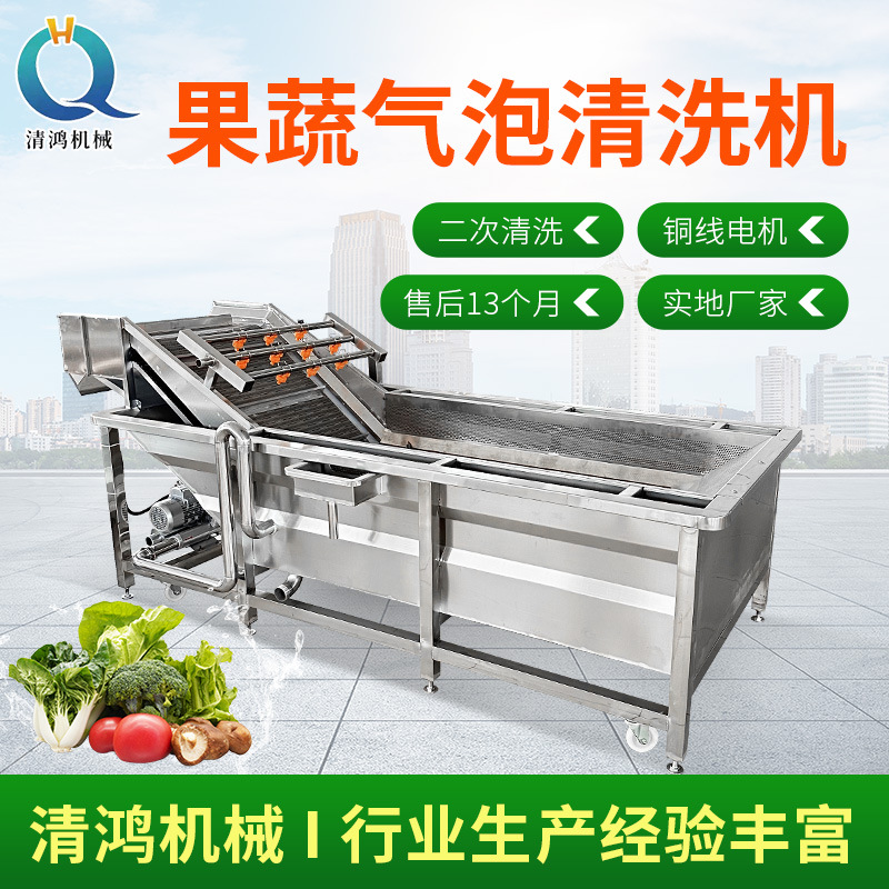中央厨房蔬菜洗菜机 商用土豆丝清洗加工设备 新型韭菜气泡清洗机