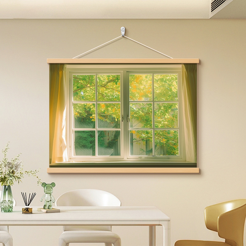 现代简约窗外风景挂画