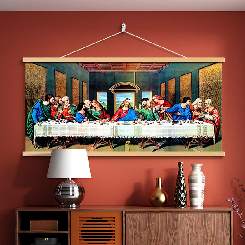 达芬奇最后的晚餐油画装饰画客厅沙发背景墙画餐厅卧室床头挂画,家居饰品,现代装饰画,淘宝优惠券,粉丝福利购,淘宝优惠卷