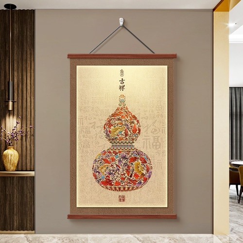 新中式吉祥福禄玄关入户装饰画