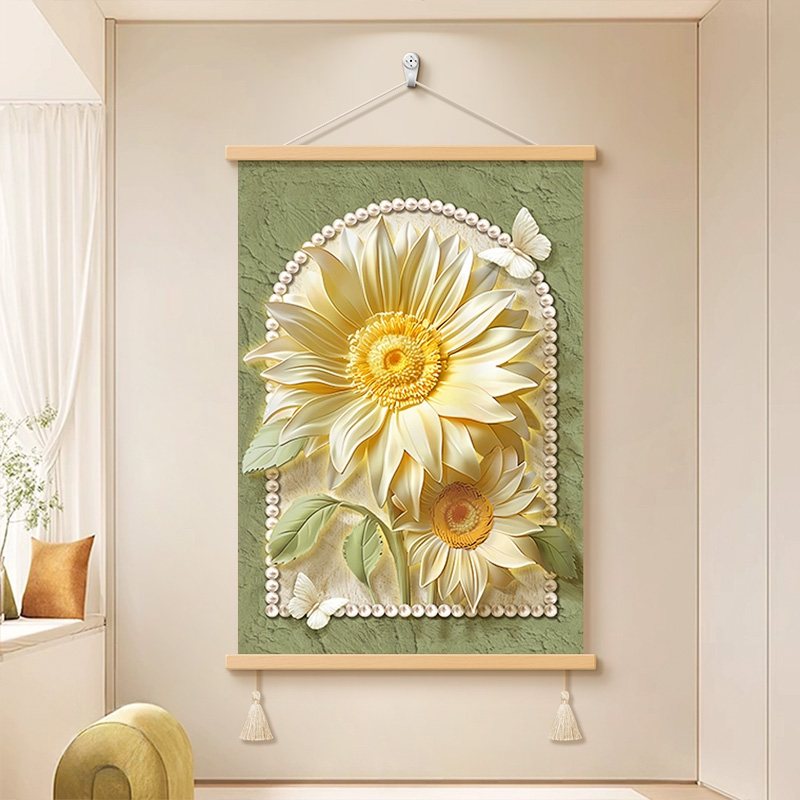 奶油风向日葵玄关装饰画