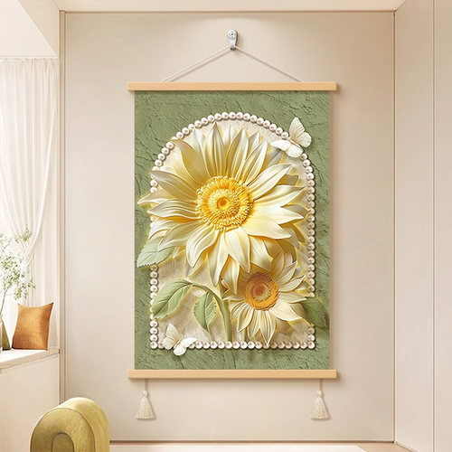 奶油风向日葵玄关装饰画