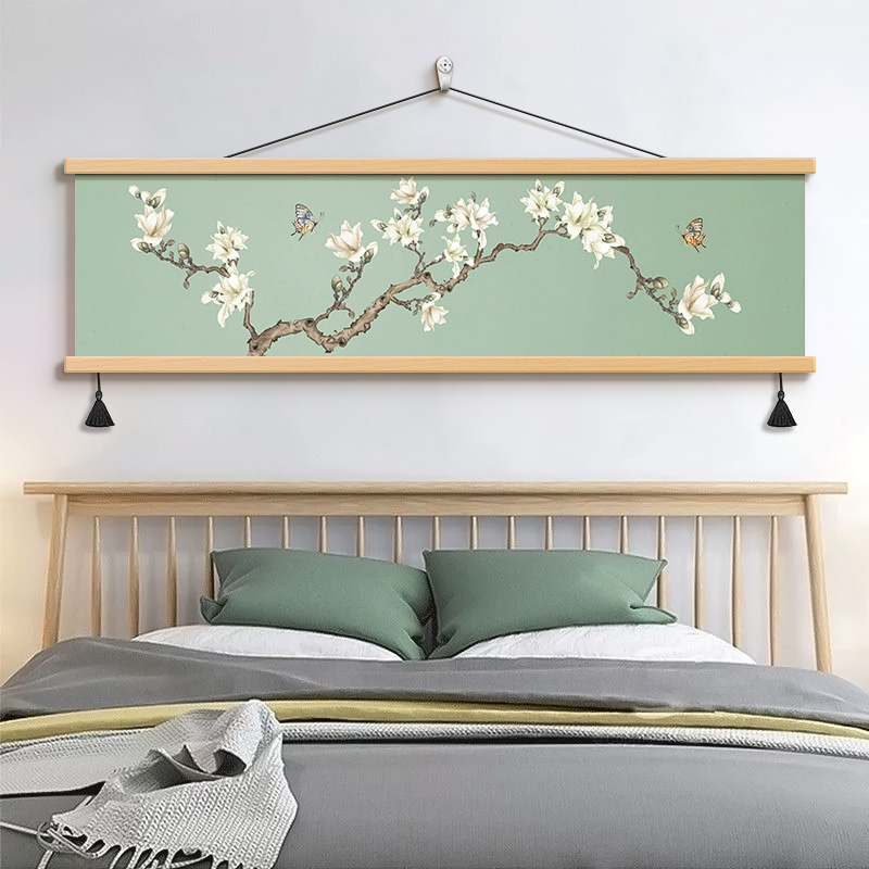 主卧室床头装饰画新中式客厅沙发背景墙挂画房间茶室禅意花鸟字画图片