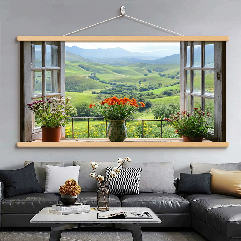 田园风春暖花开客厅挂画