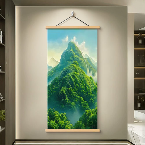 新中式青山图玄关挂画