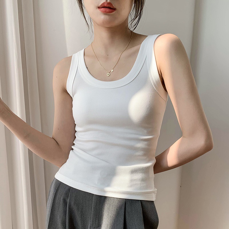 白色针织背心女夏季内搭打底无袖小吊带性感显瘦外穿短款上衣露背