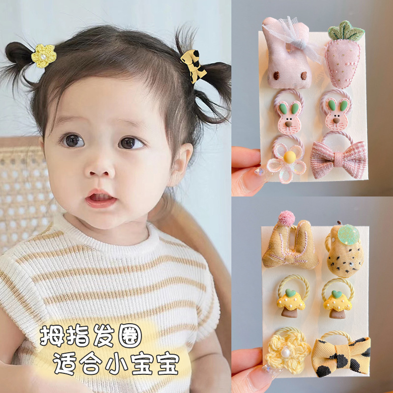 宝宝高弹力拇指发圈婴幼儿扎小皮筋儿童不伤发女童头绳橡皮筋