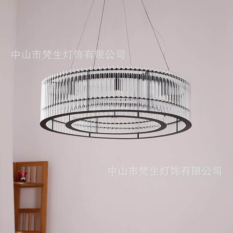 简约黑色现代客厅卧室吊灯创意个性餐桌圆形吊灯美式意式风格灯饰