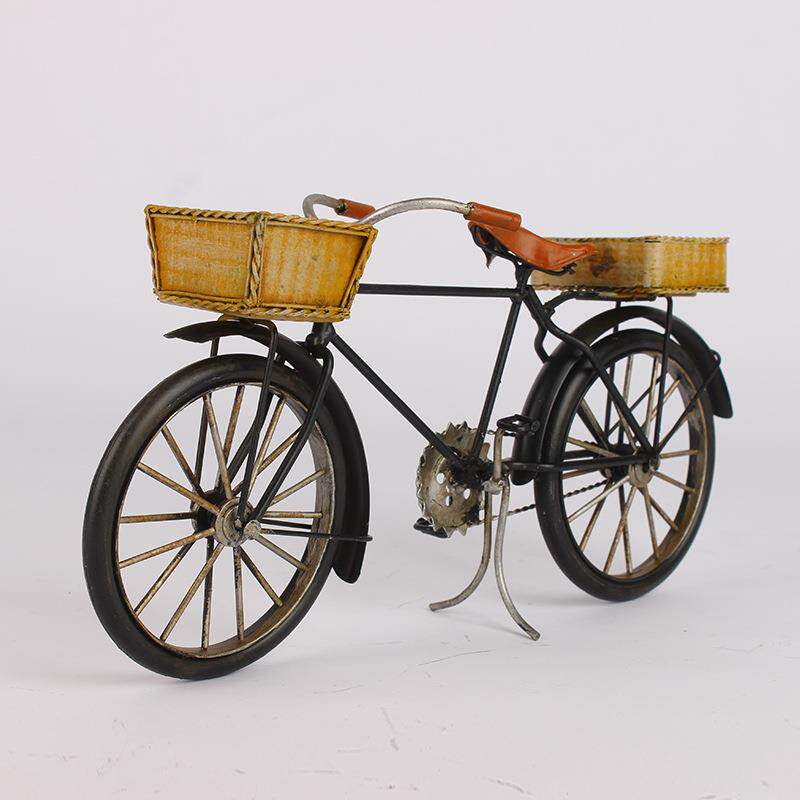 厂家一手复古彩色铁皮自行车创意欧式汽车模型装饰品摆件金属工艺