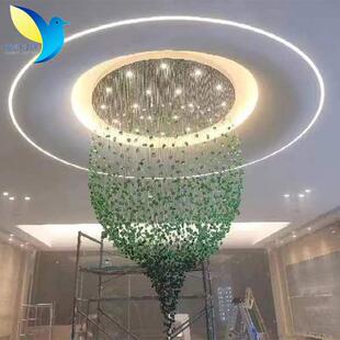 创意轻奢琉璃石头吊灯天花板LED吊灯酒店大堂宴会厅装饰空中吊顶