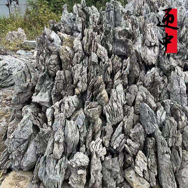精品青龙石长条造景石酸洗鱼缸假山原石鱼池草缸盆景园林景观英德