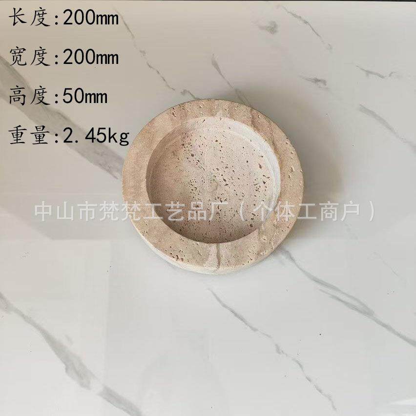 简约风天然大理石绿植花盆售楼部茶几植物花器软装家居装饰摆件