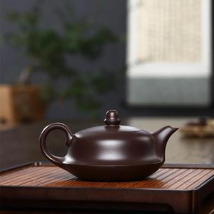 茶壺宜興原礦老紫泥紫砂壺純手工名家曲壺家用泡茶壺茶具
