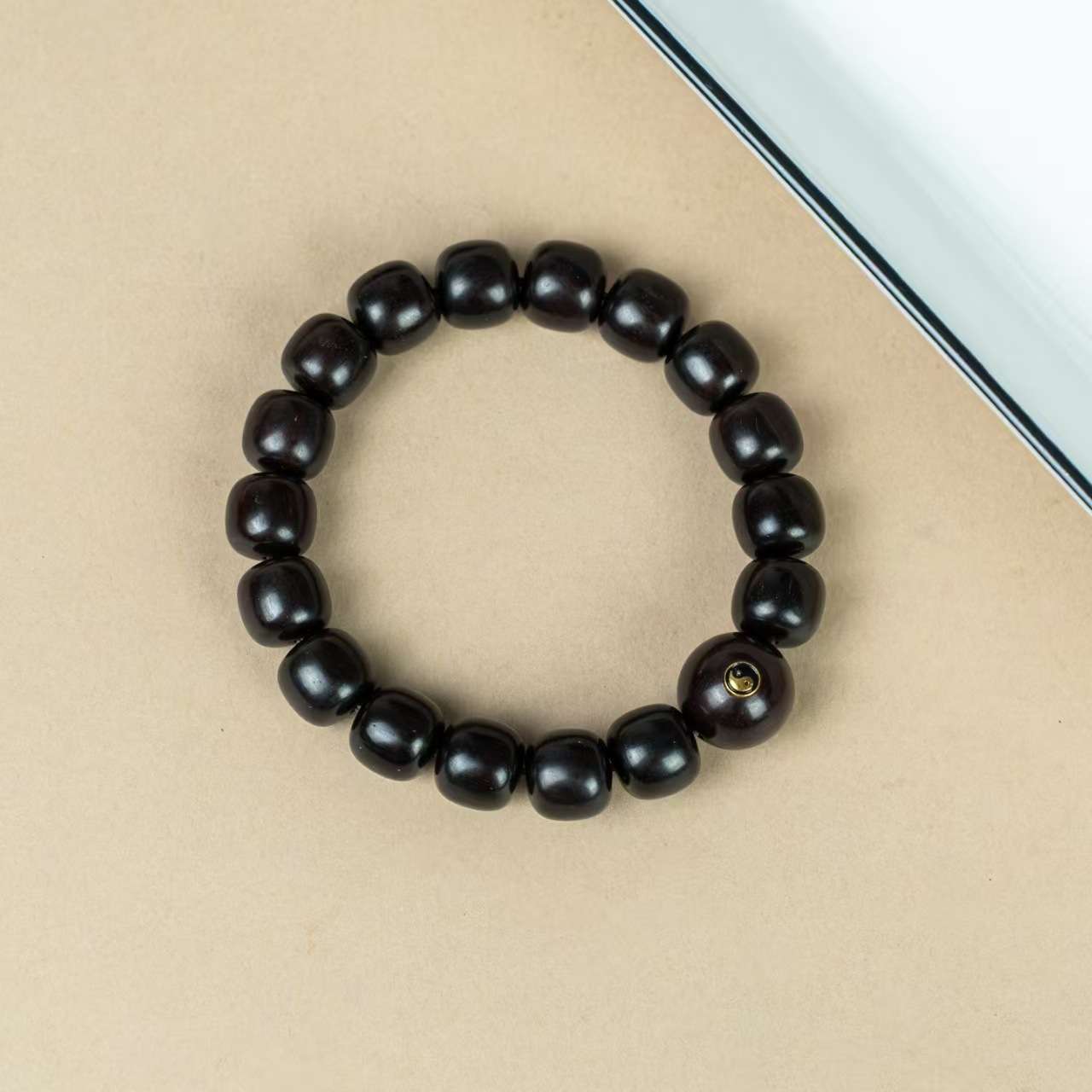 天然小叶紫檀佛珠念珠男女款手串算盘珠素珠木质手链文玩