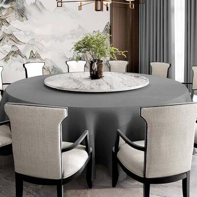 双色酒店专用桌布大圆桌餐桌台布餐桌布餐厅饭店圆形宴会欧式风