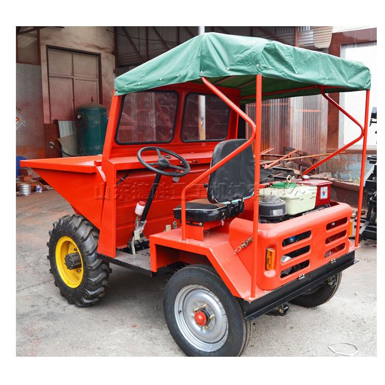 前卸式敞篷翻斗车 备型四轮油运输设594 可回斗柴土方短途运小输