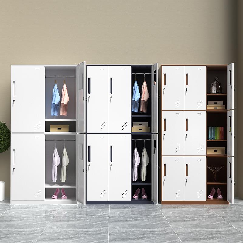 钢制更衣柜拆装套色四门带锁窄边储物柜六门员工浴室宿舍更换衣柜