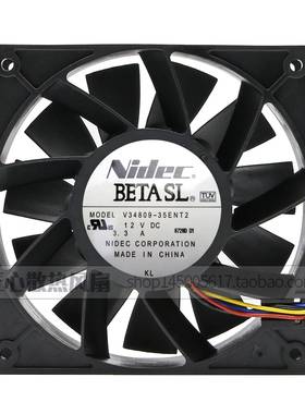 NIDEC12V3.3AV34809-35ENT212038双滚珠4线PWM散热风扇12CM