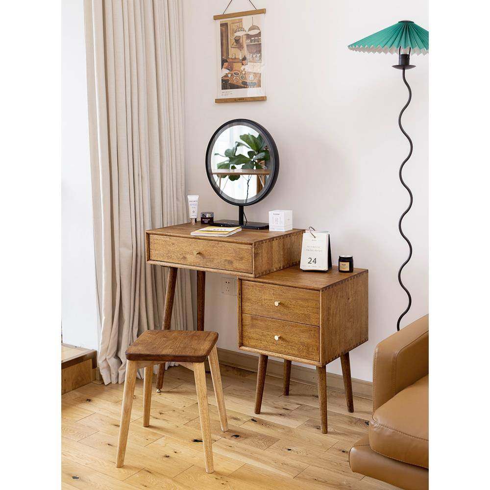0J浅胡桃色实木梳妆台小户型卧室原木化妆台斗柜一体多功能小梳妆,家装灯饰光源,其它灯具灯饰,淘宝优惠券,粉丝福利购,淘宝优惠卷