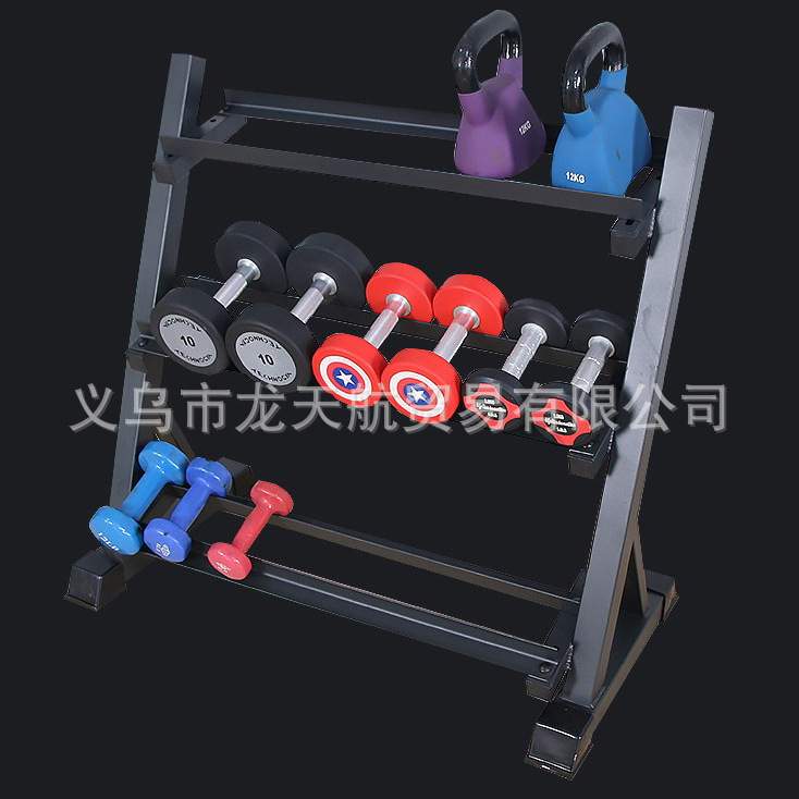 三层哑铃架家用私教哑铃架六角哑铃架圆头哑铃展示架健身器材配件