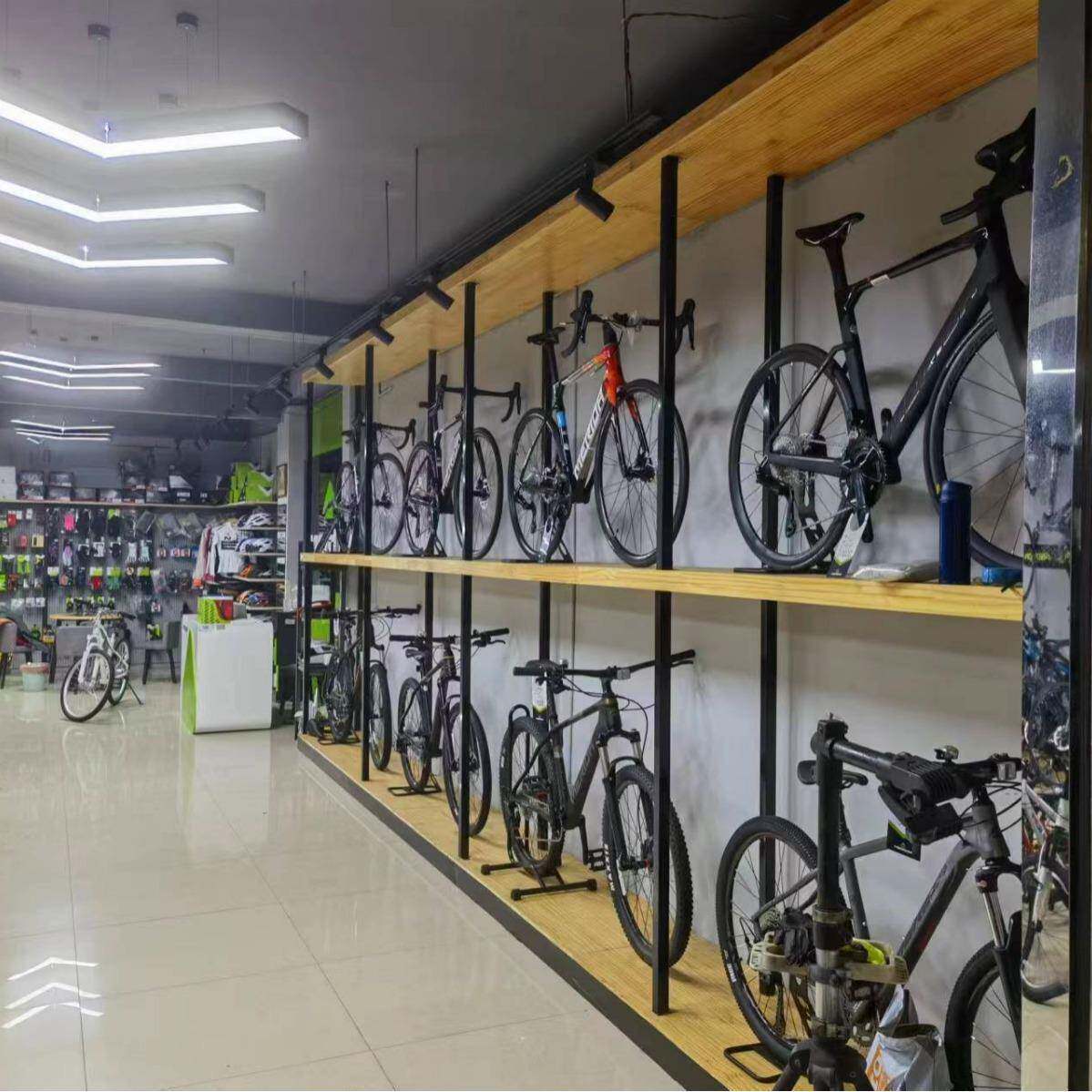 自行车展示台墙体展示架山地车公路车展柜儿童车单双层收纳展架