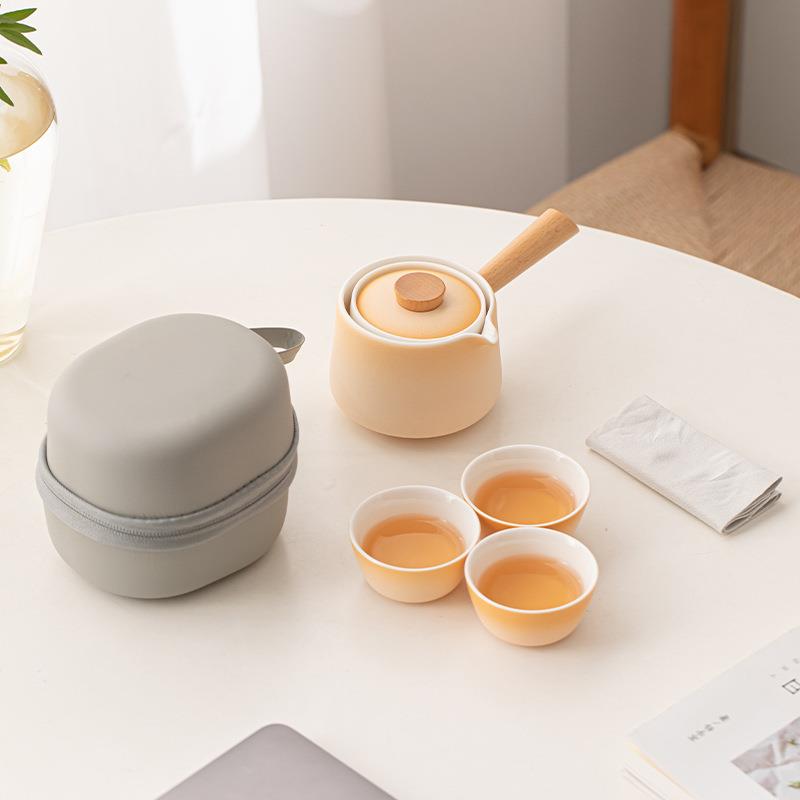 转转泡旅行快客茶具套装自动茶具快客杯户外便携懒人泡茶神器logo