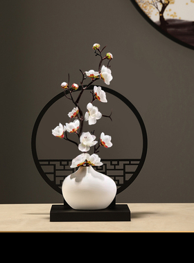 新中式花瓶摆件家居玄关电视柜酒柜乔迁新M居礼品轻奢创意屏风装