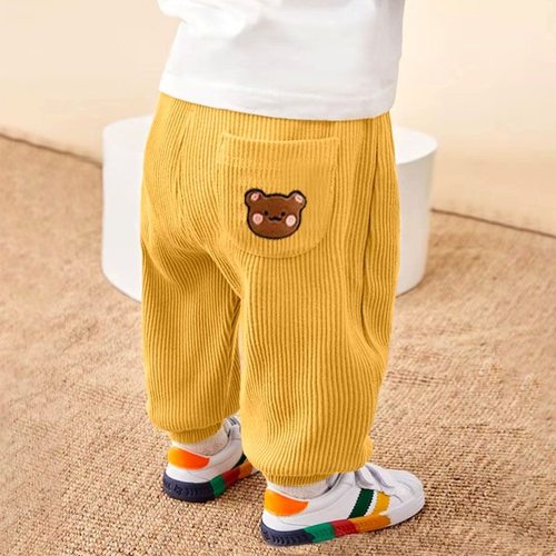 宝宝裤子秋冬新j款童装婴儿灯芯绒长裤冬装男童加厚休闲裤女童衣