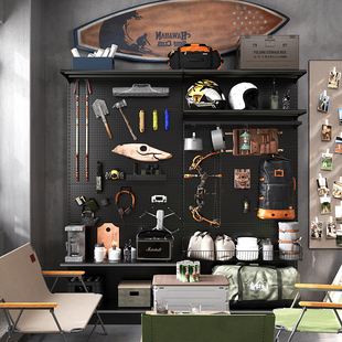 收纳墙户外造g型墙露营装备架金属置物架展示架健身器材登山洞洞