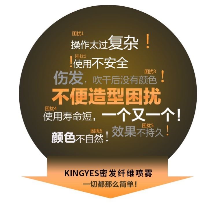 头发浓密炭粉喷雾遮发增补发纤维假发粉视觉改善应急W密发效果增