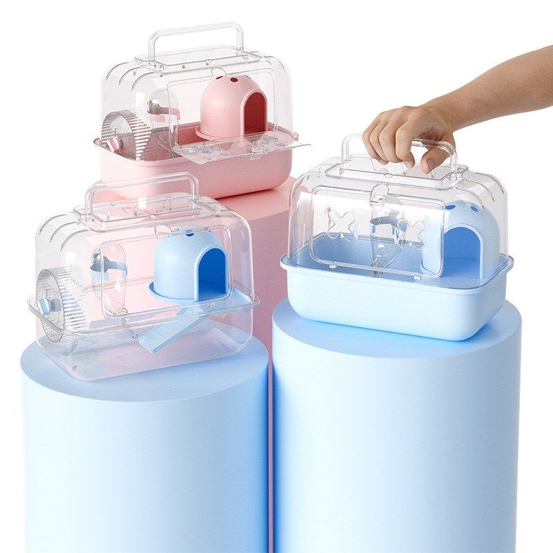 户外便携仓鼠笼子外带两用豪华别墅金丝熊便携手提V外出透明小房