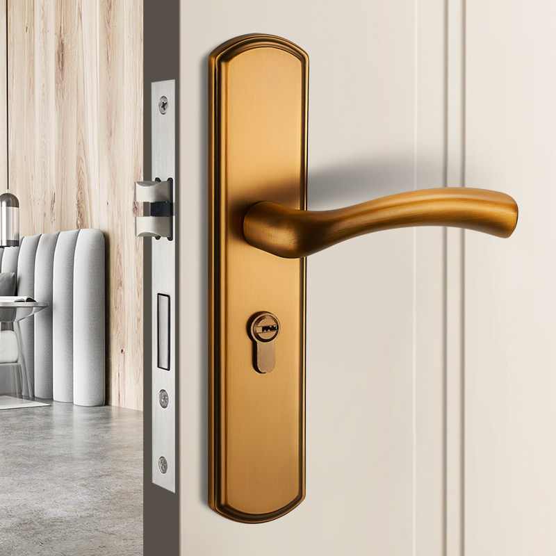 卧室门锁b室内家用通用型免改孔锁具旧门换锁房间门把手老式手柄