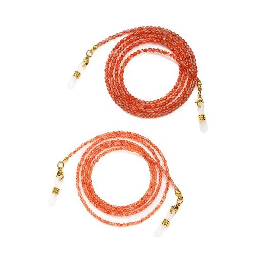 天然冰飘南红玛h瑙眼镜链女挂脖眼镜链条时尚防滑挂绳墨镜口罩链