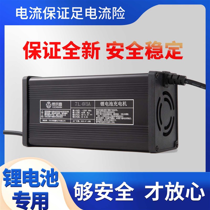 锂电池铝壳充电器48V60V72Vv自动断电54.6V71.4V84V5A数显三元铁
