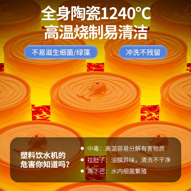 猫咪饮水机自动循环活水陶瓷宠物喂水器流动猫喝水器X狗饮水器水