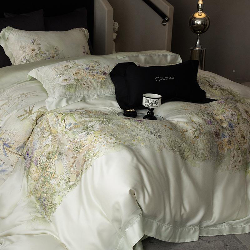 高端单复古风天丝四件套0225新款床被套夏季冰丝KLong-13品凉感床