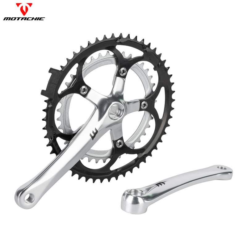 公路自行车牙盘折叠车铝合金2片齿定位五爪方孔链轮曲柄骑行配件