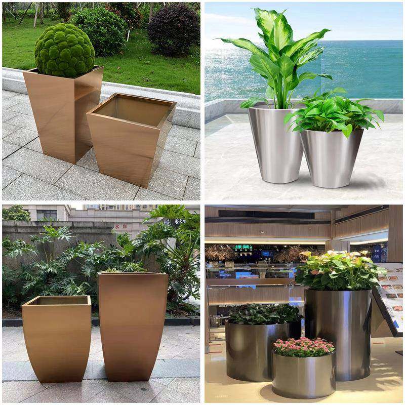 户外不锈钢花槽室外种植树箱园林花架景观花钵市政花盆可移动花坛