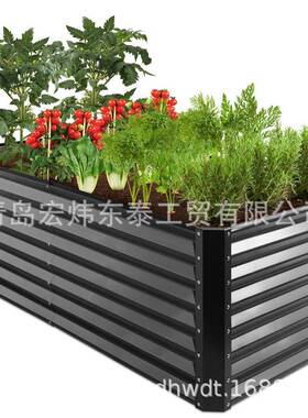 72*36*36in镀锌板花园种植箱拆卸户外栽花箱方型金属花园床花圃