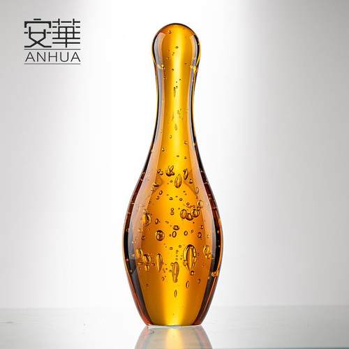 安华创意艺术玻璃摆件现代简约高端客厅装饰品精致工艺品