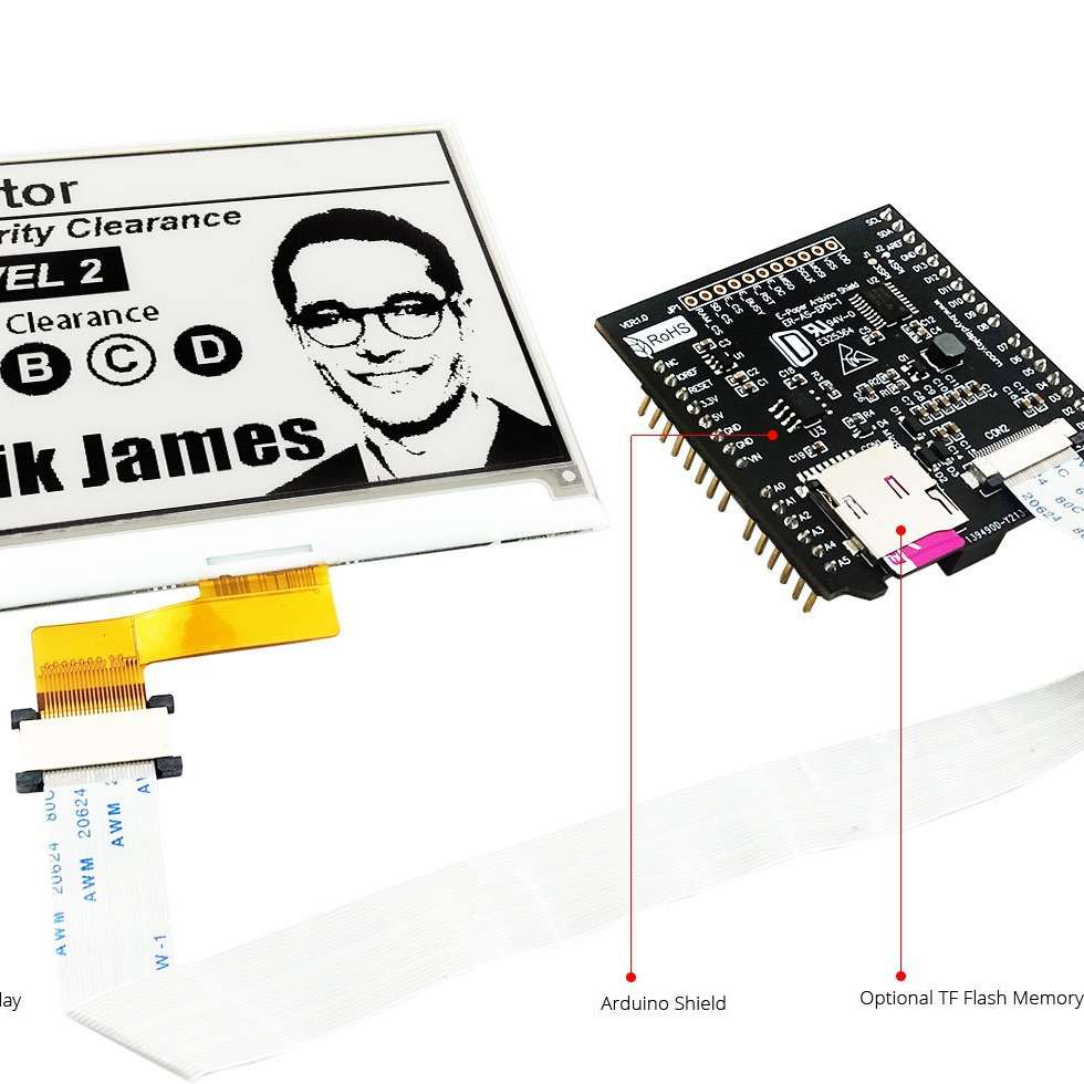 4.2寸黑白电子纸电子墨水屏400x300分辨率带Arduino转接板