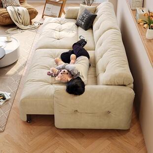 法莎蒂云朵电动沙发客厅奶油风伸缩人类狗窝布艺懒人多功能沙发床