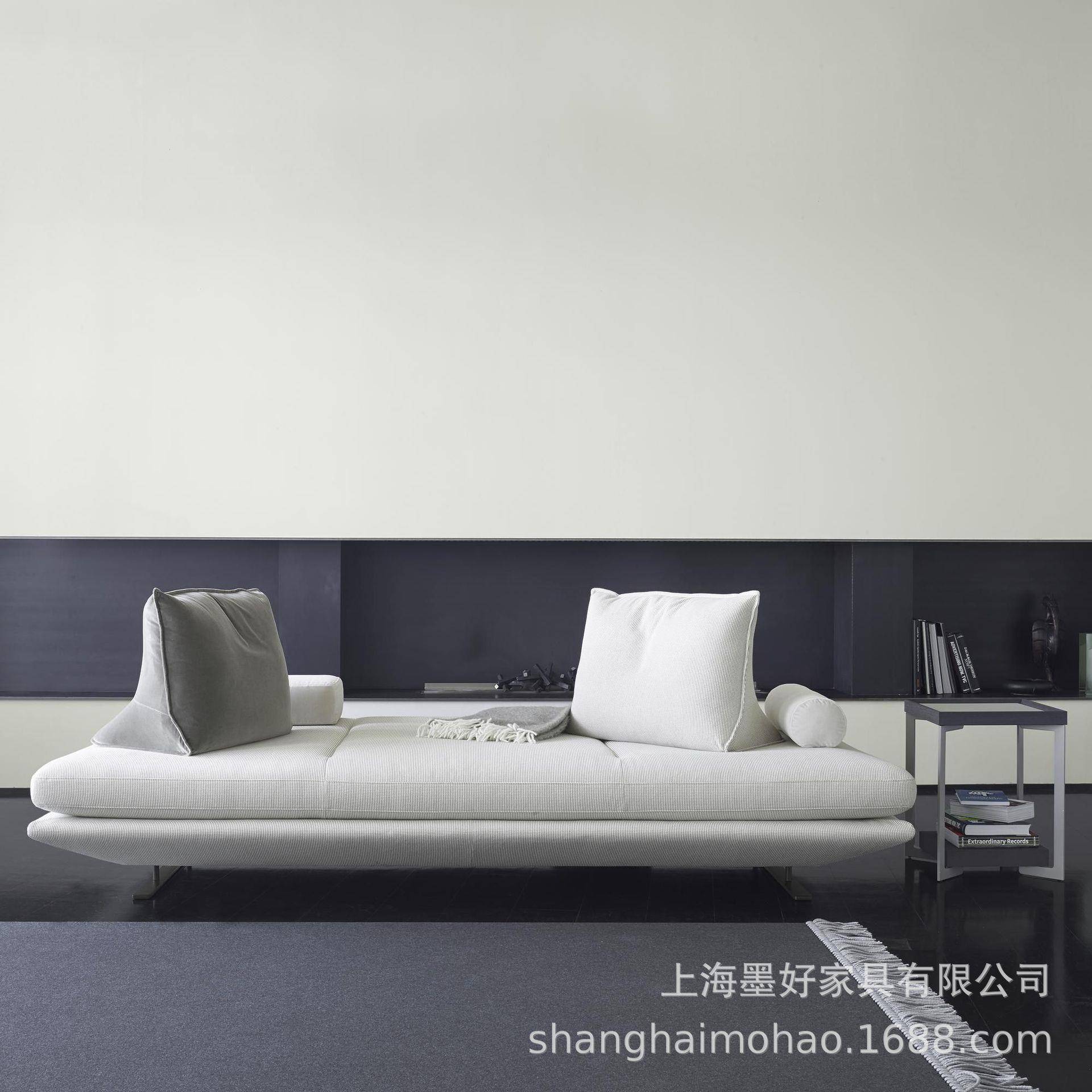 普拉多Prado带靠背棉麻皮质绒布沙发写意空间客厅卧室无扶手沙发