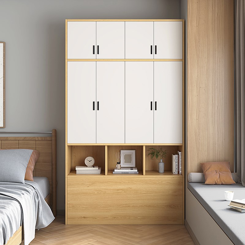 全实木床a尾柜衣柜家用卧室床尾立柜小户型储物夹缝柜挂衣橱可定