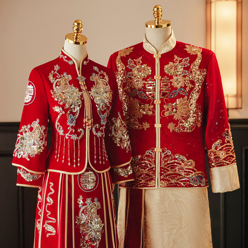 秀禾服新娘2g023年新款中式结婚礼服汉服嫁衣龙凤褂敬酒服秀和套