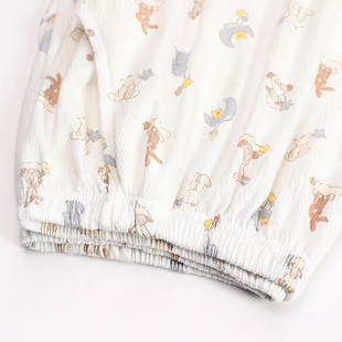 大码200斤胖mm睡裤女长裤夏y季纯棉薄款可爱卡通家居裤子春秋夏季