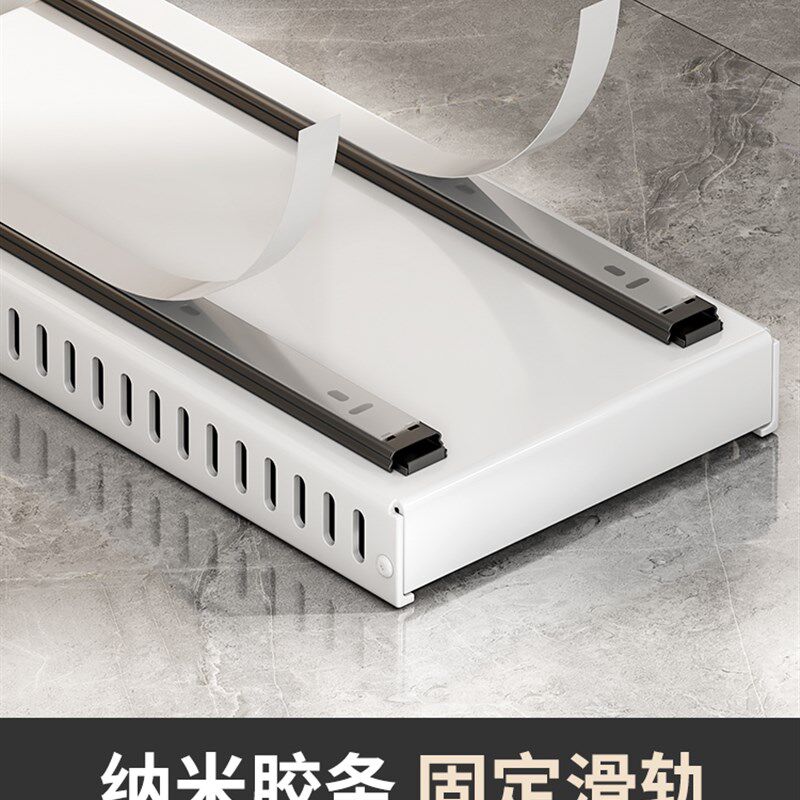 物鸣新款抽c拉滑轨橱柜锅具收纳架锅架厨房置物架家用下水槽收纳